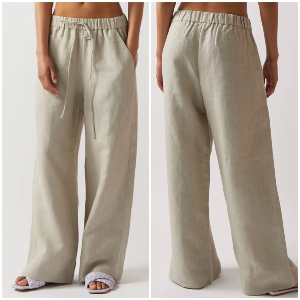 Casa Raki Emma Trousers Linen Flax Size Medium